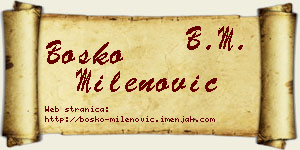Boško Milenović vizit kartica